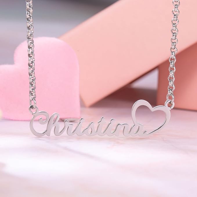 Personalized Name Necklace with Heart