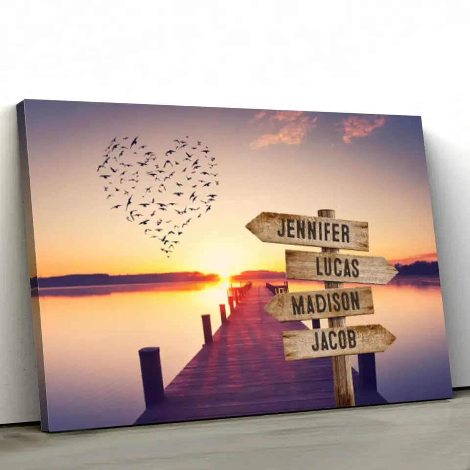 Personalized Canvas "Shared Signpost at the Pier"