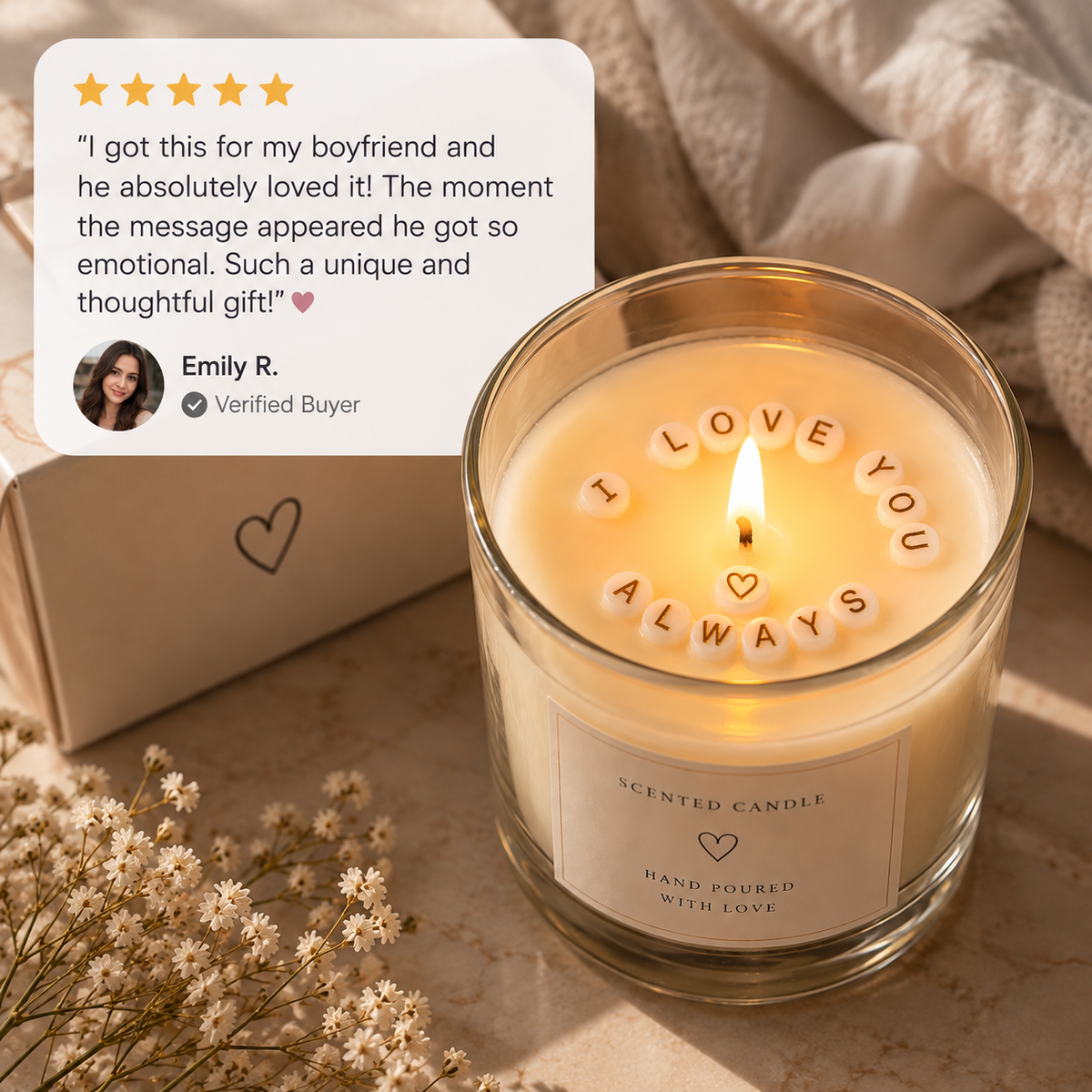 Personalized Hidden Message Candle