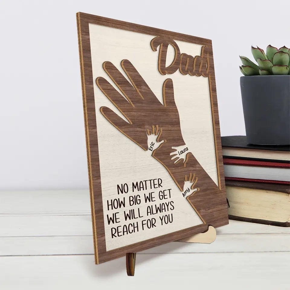 We Hold Our Hands Together And Forever - Personalized Wooden Plaque With Stand