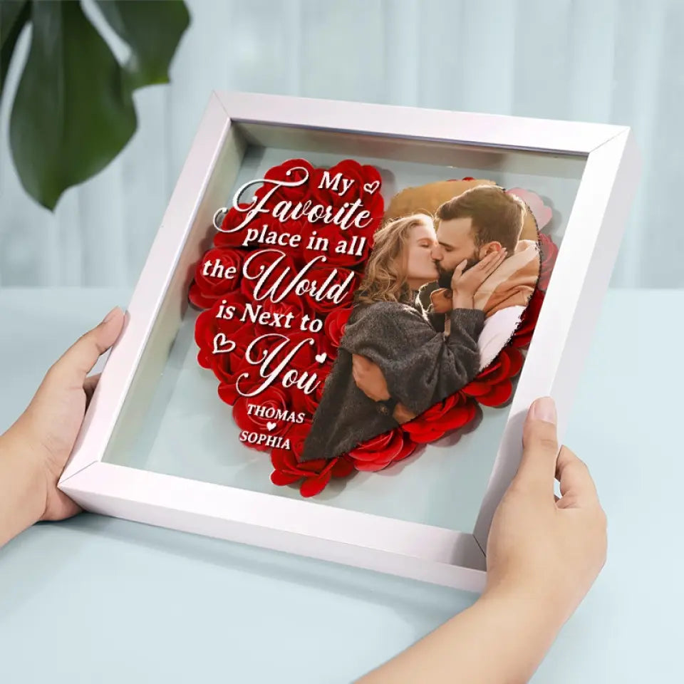 Personalized Custom Flower Shadow Box - If I Know What Love Is It Is Because Of You