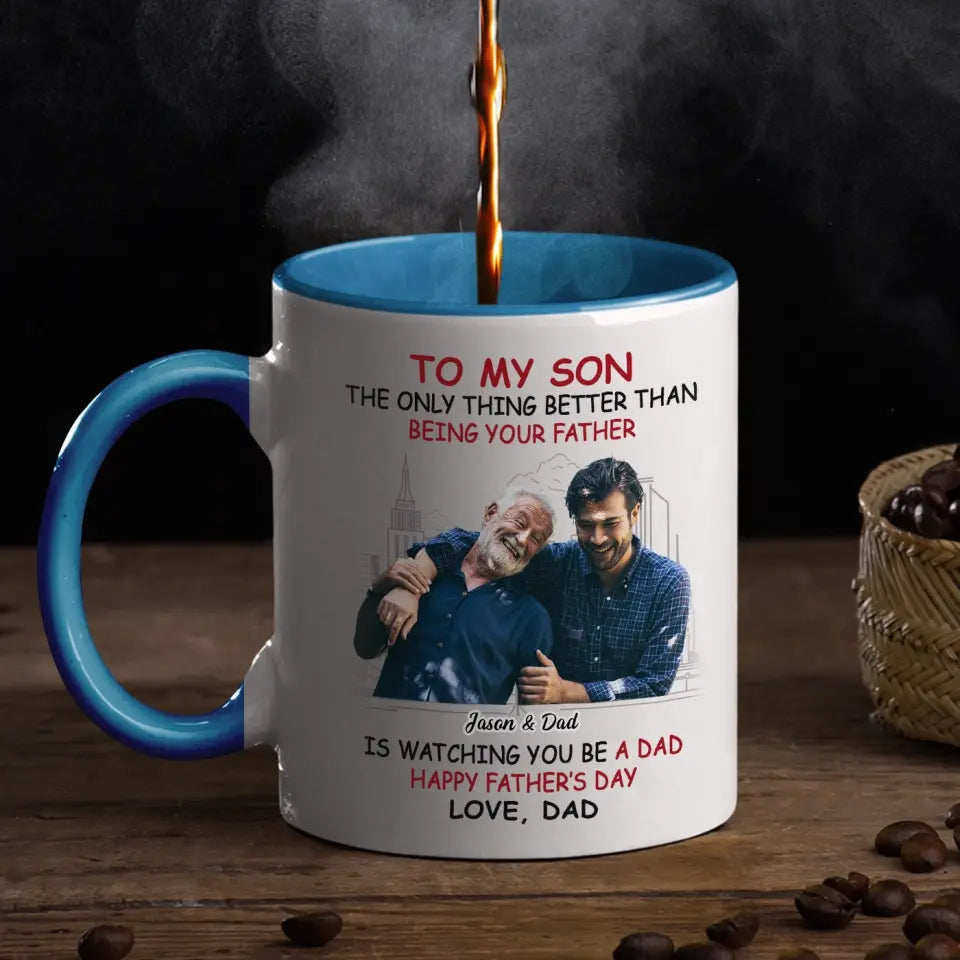 Personalized Custom Accent Mug - Father's Day, Gift For Son