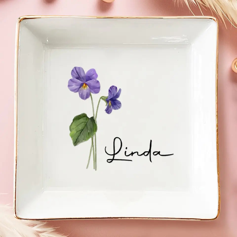 Personalized Jewelry Dish - Friends Are Flowers That Never Fade