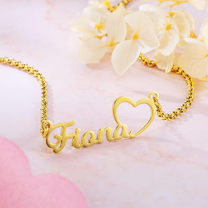 Personalized Name Necklace with Heart