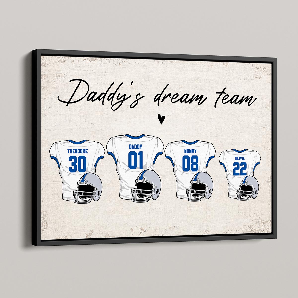 Personalized Canvas - Daddy‘s Dream Team American Football