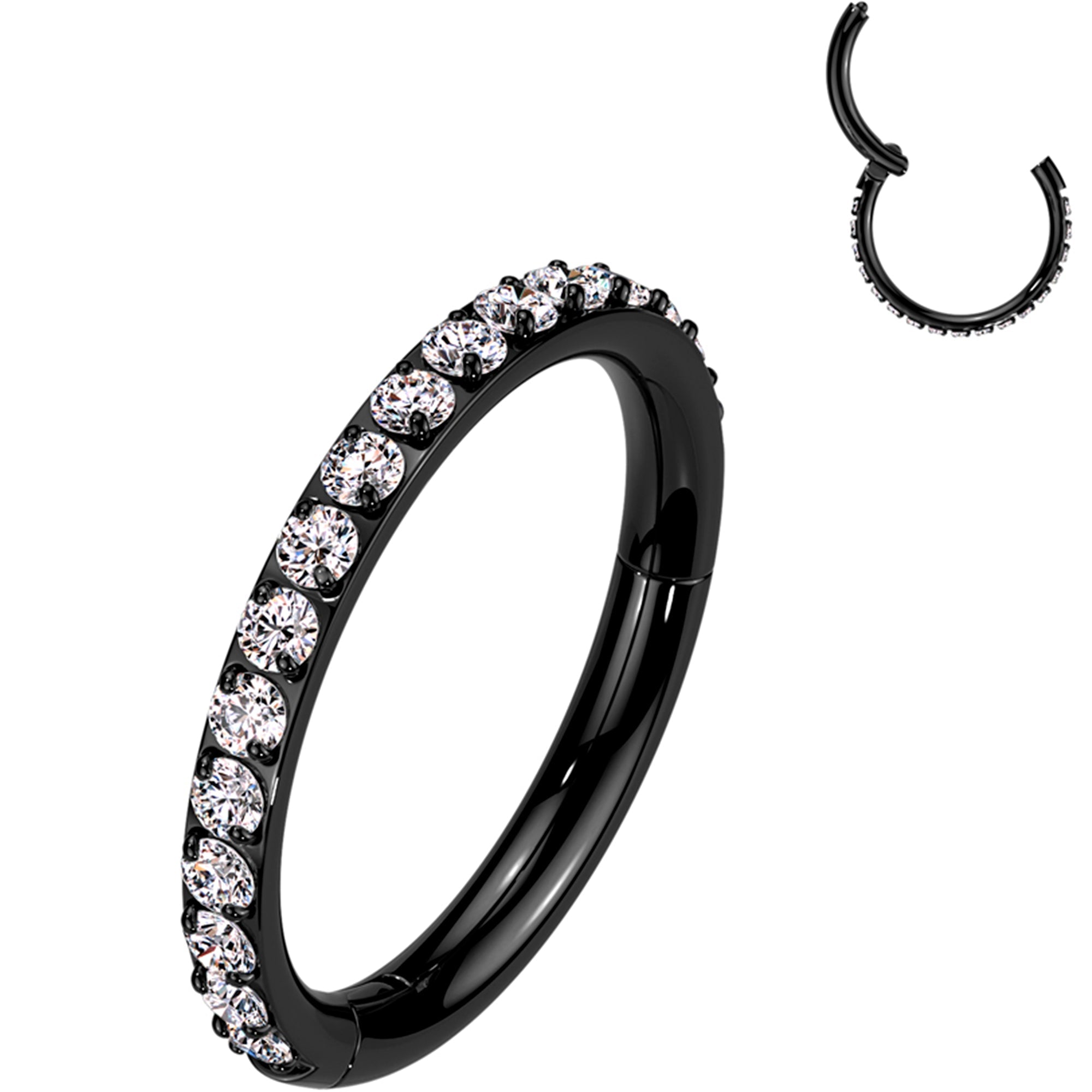 Micro Gem Titanium Hinged Nose Hoop