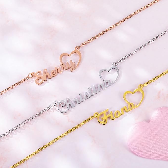 Personalized Name Necklace with Heart