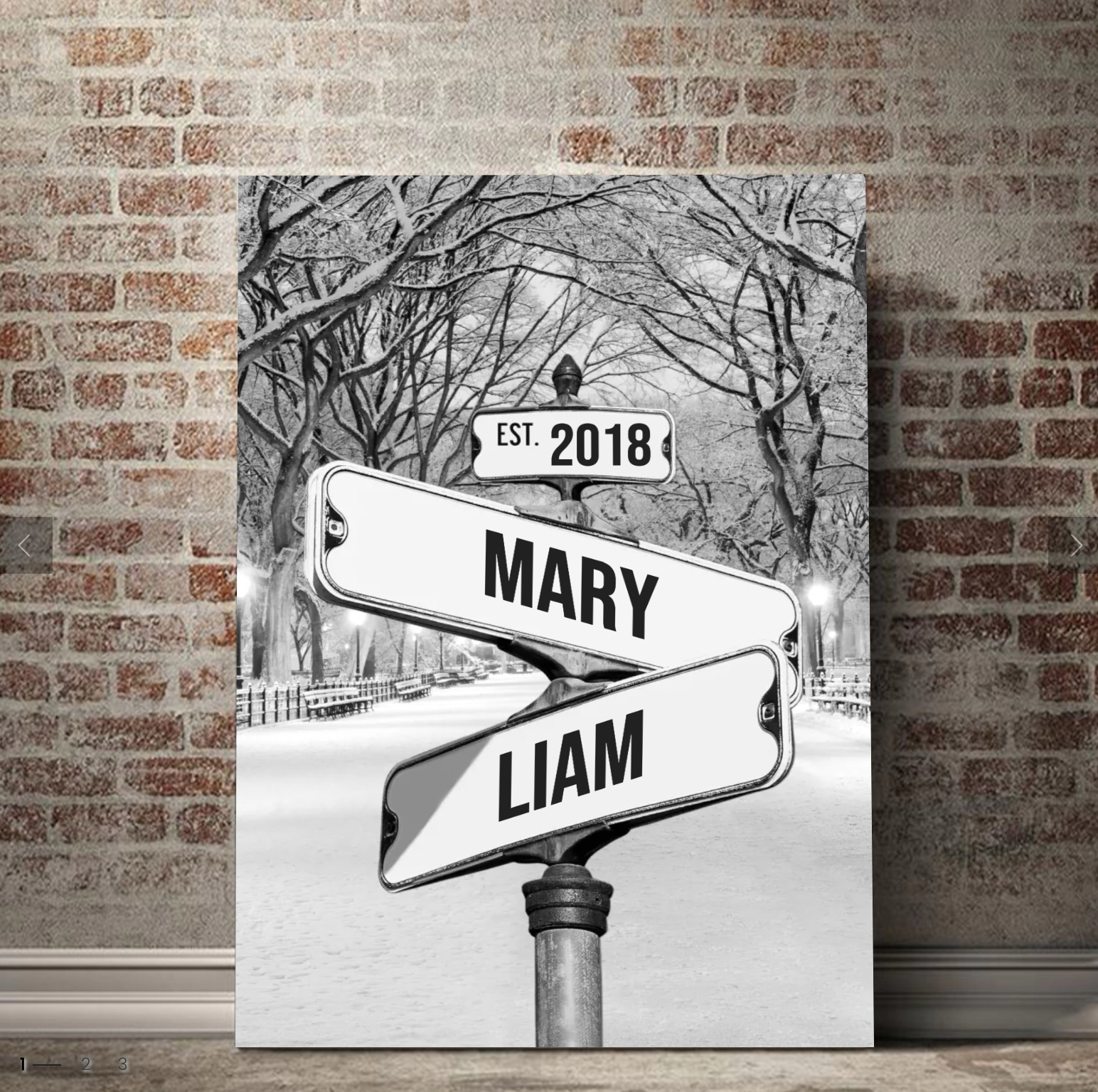 Personalized Canvas "Date of Love Vintage Street Sign"