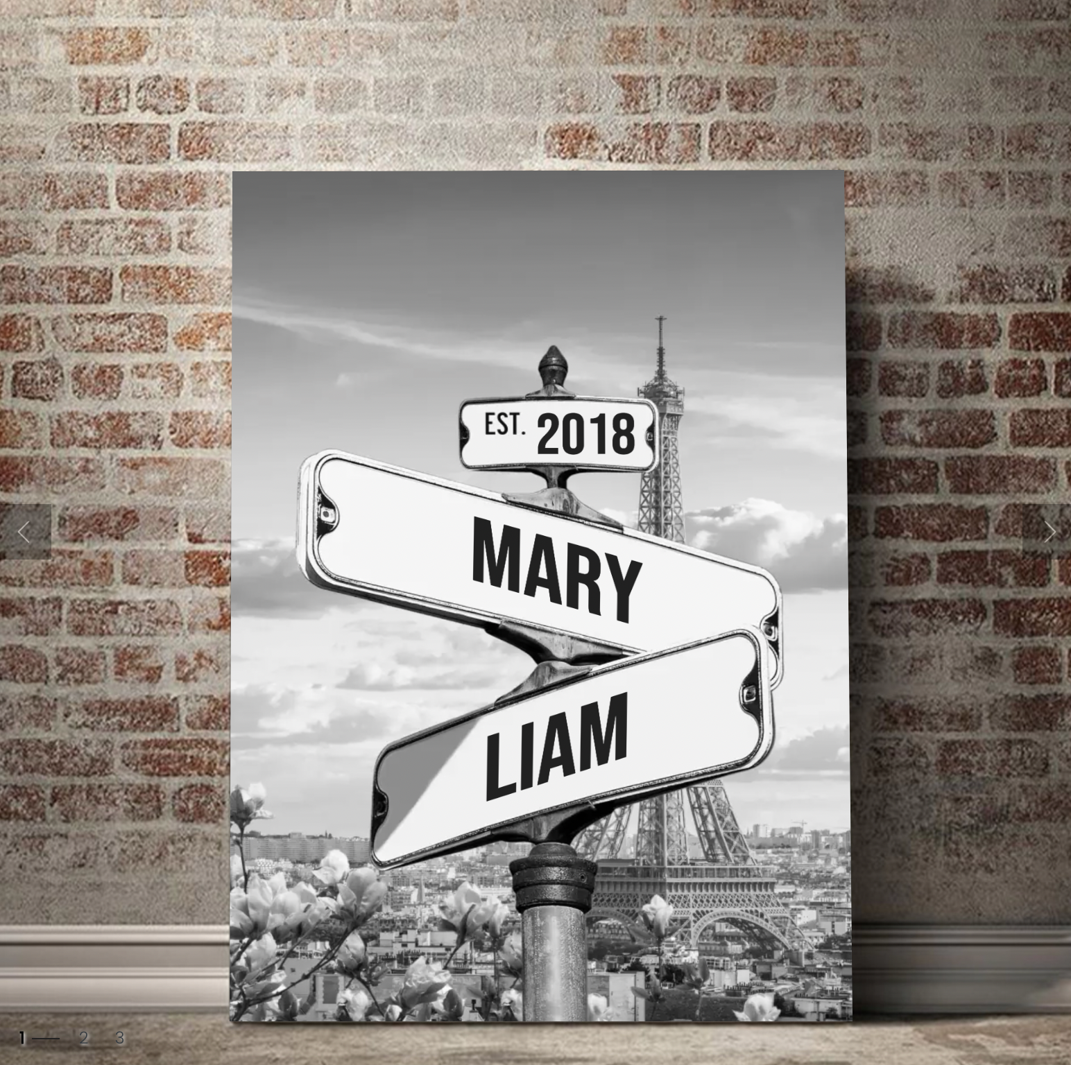 Personalized Canvas "Date of Love Vintage Street Sign"