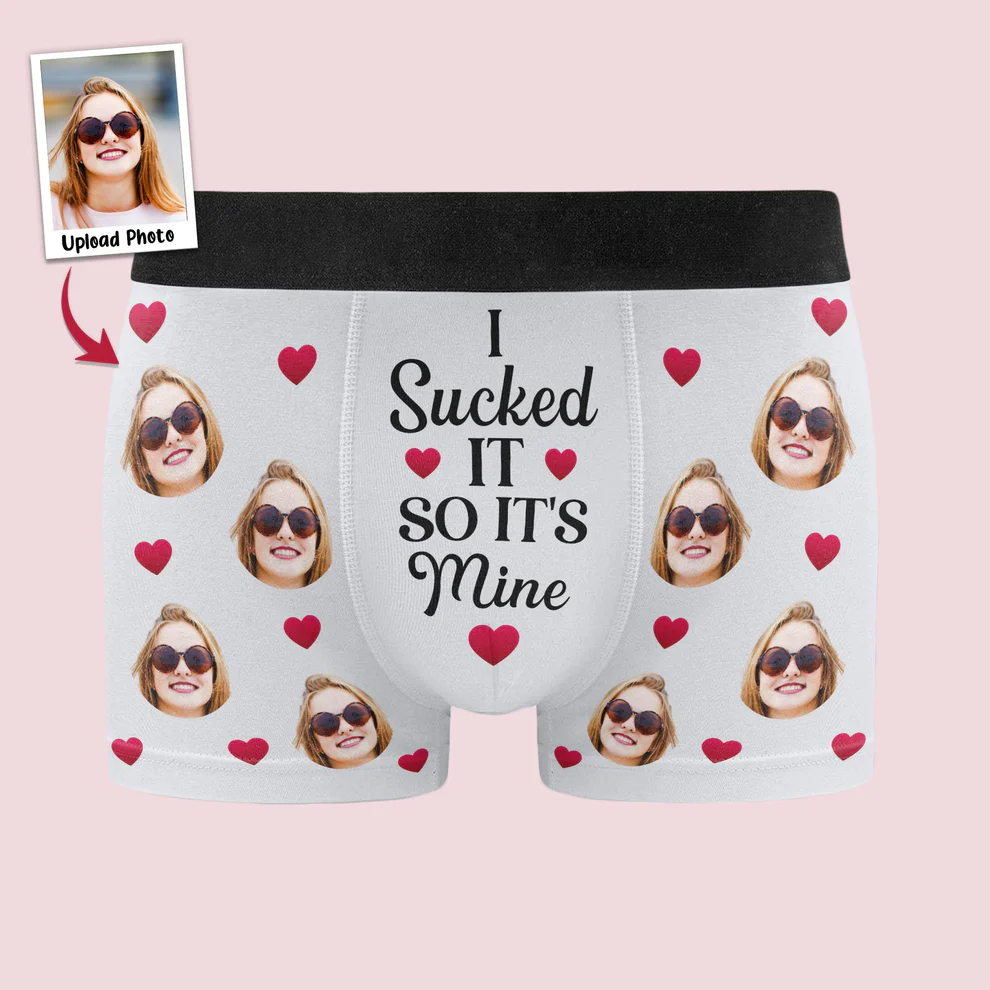 Personalized Photo Men's Boxer Briefs - I Sucked it So It's Mine