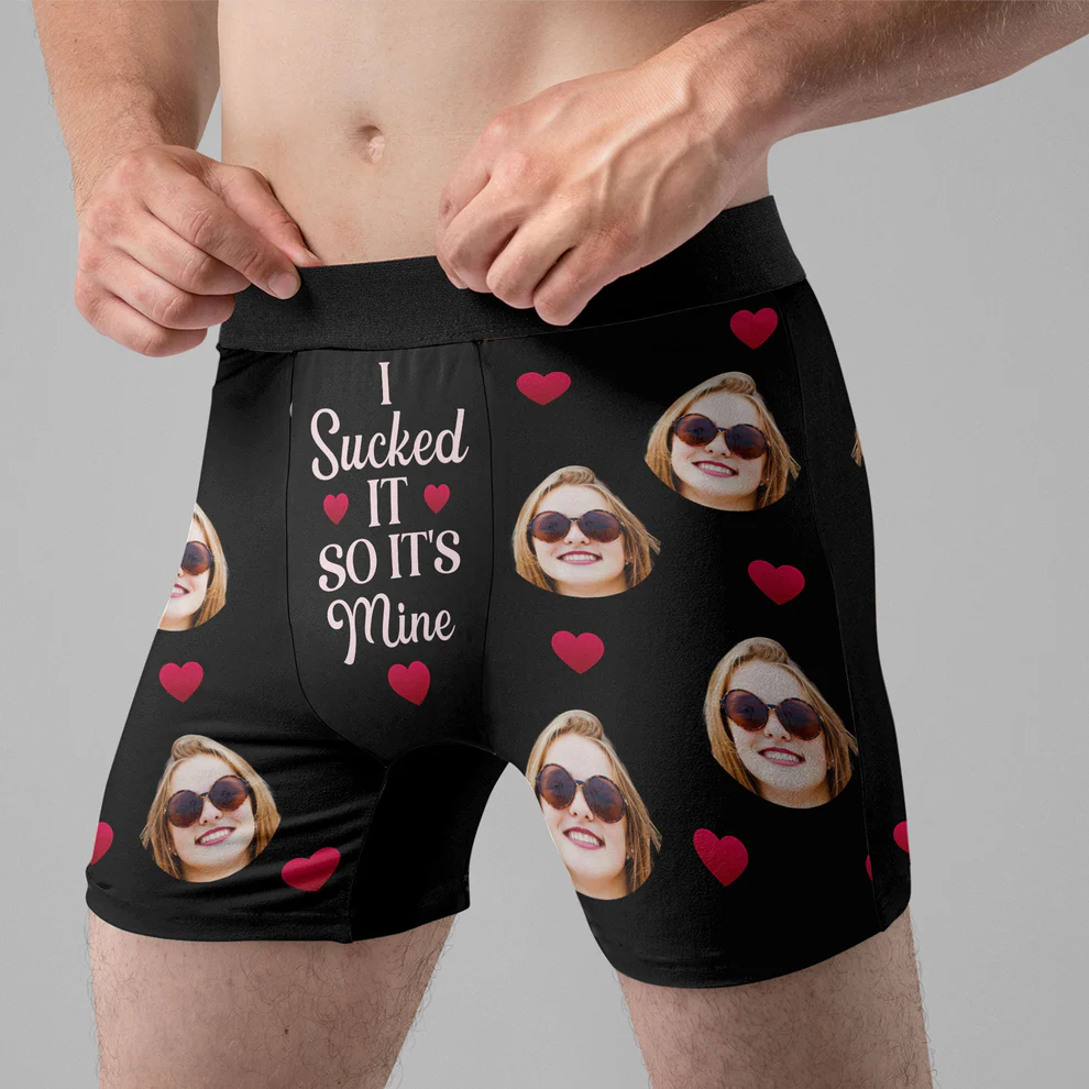 Personalized Photo Men's Boxer Briefs - I Sucked it So It's Mine