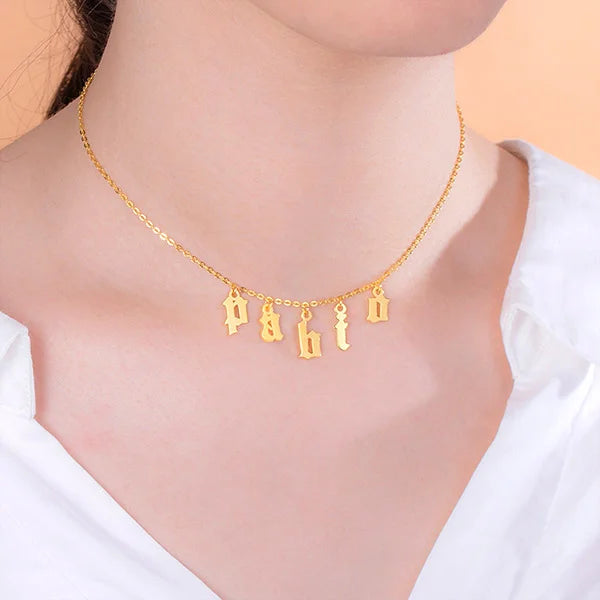 Personalized Letter Choker Necklace Sterling Silver