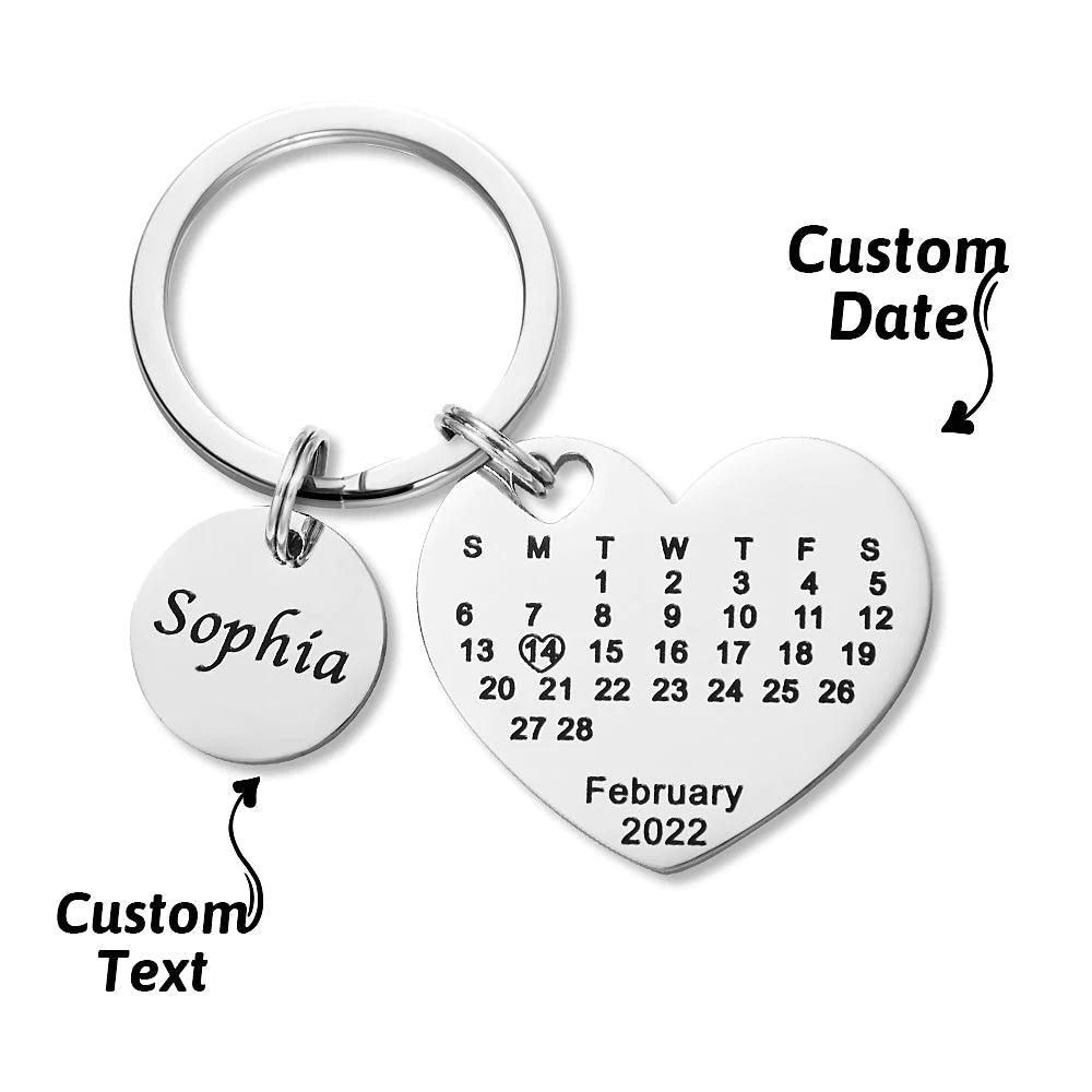 Engraved Calendar Keychain – Special Date Keepsake