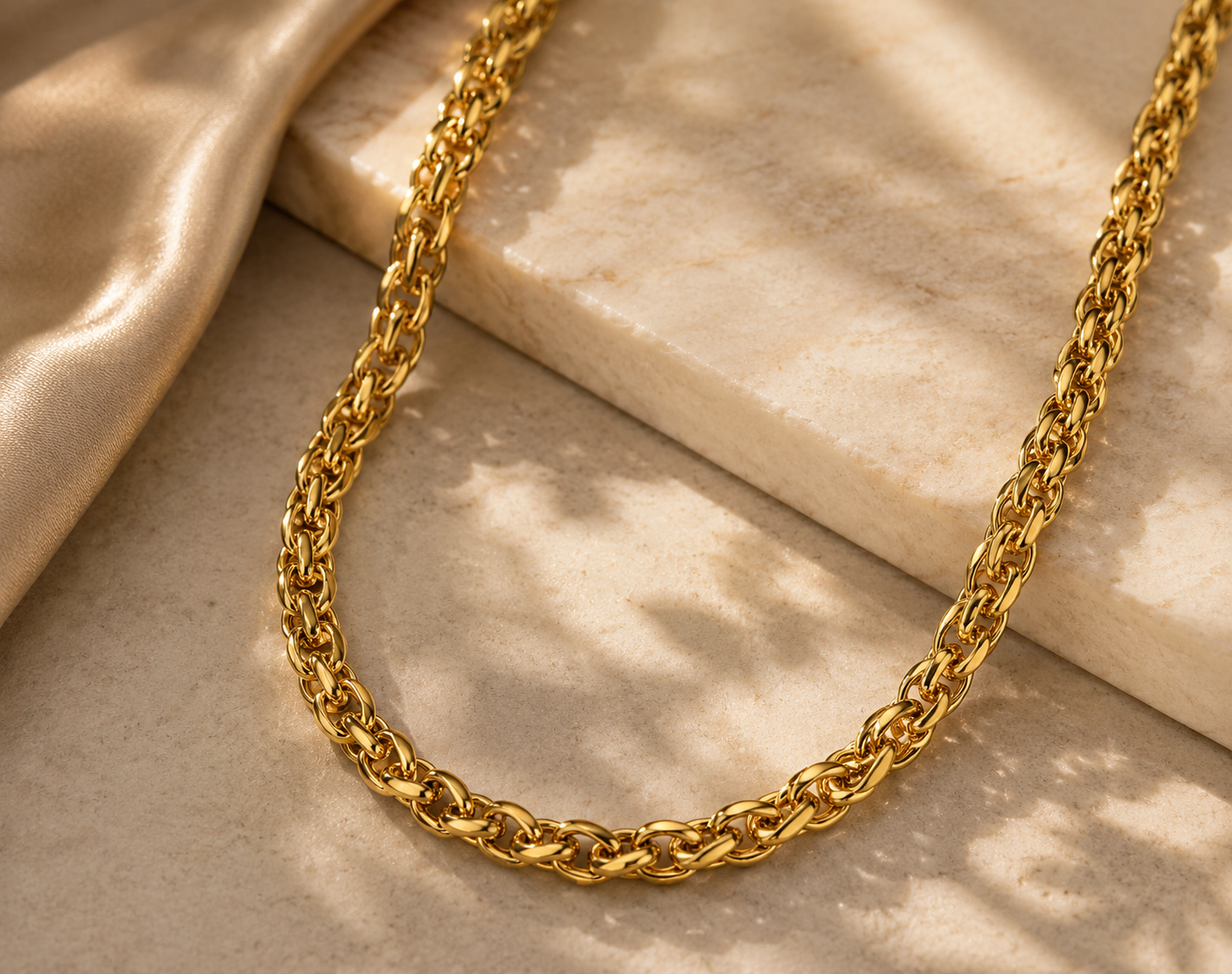 Stainless Steel Braided Wheat Chain Necklace for Men - CustomLove