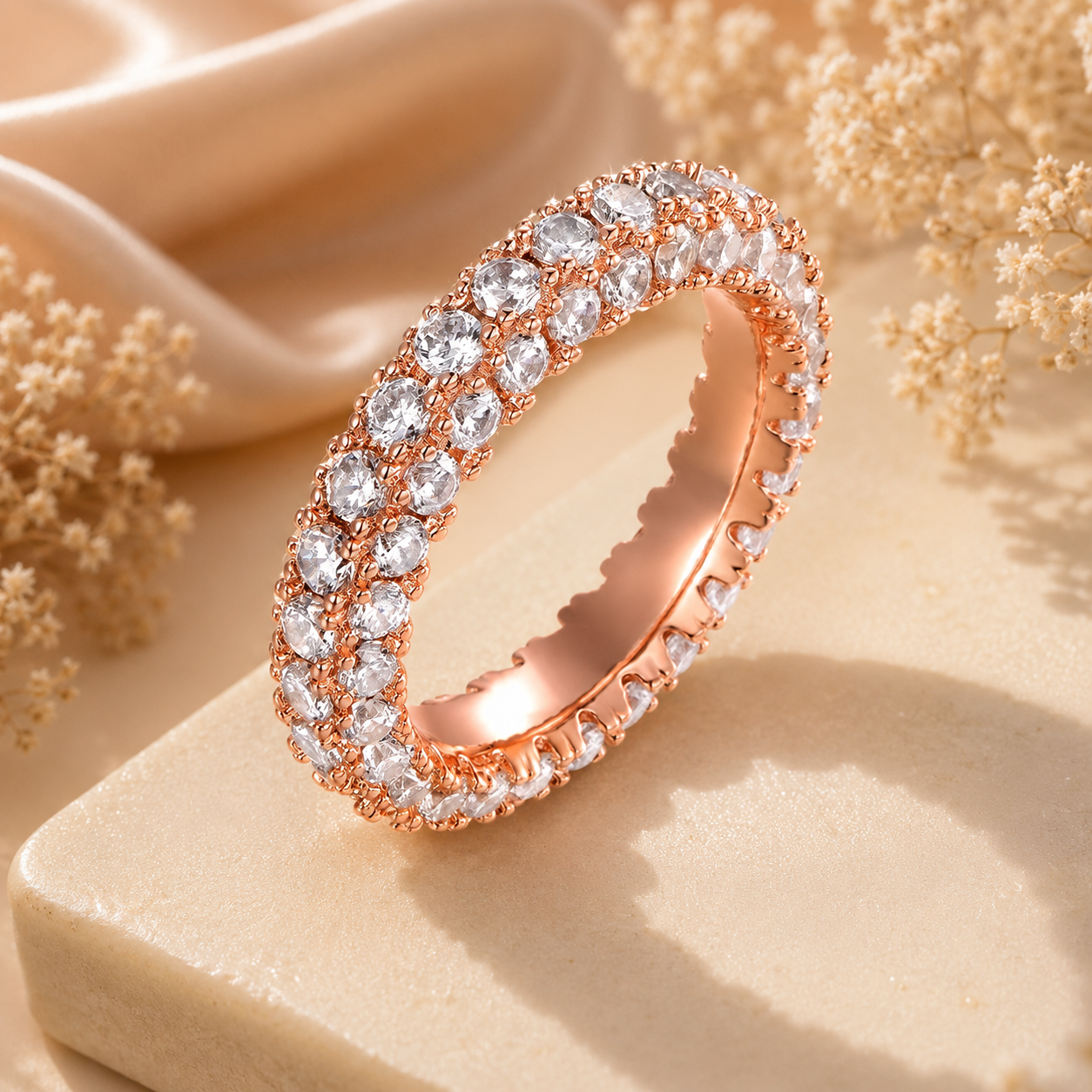 Women's Multi Row Pavé Cubic Zirconia Ring - CustomLove