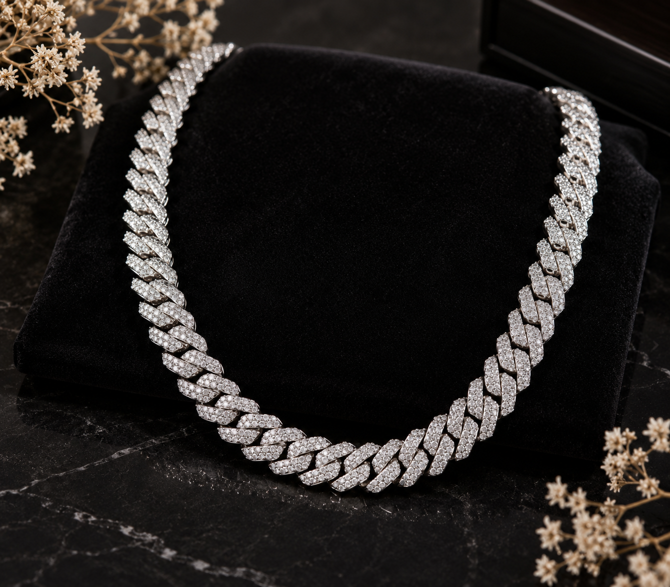 Unisex Iced Out Rhinestone Cuban Link Necklace - CustomLove