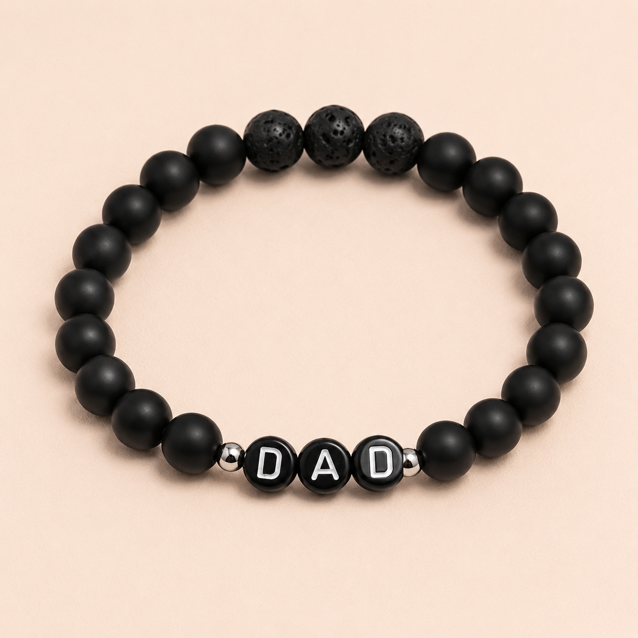 Dad Beaded Bracelet – Natural Stone Stretch Bracelet for Men