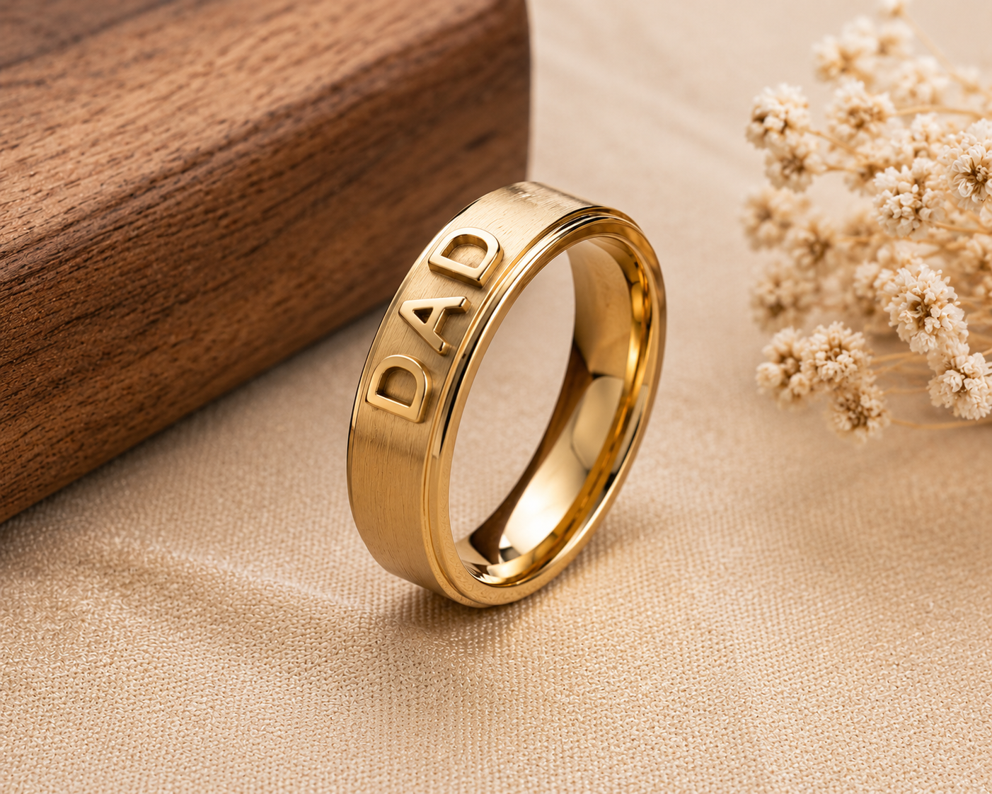 DAD Statement Ring – Stainless Steel Signet Design