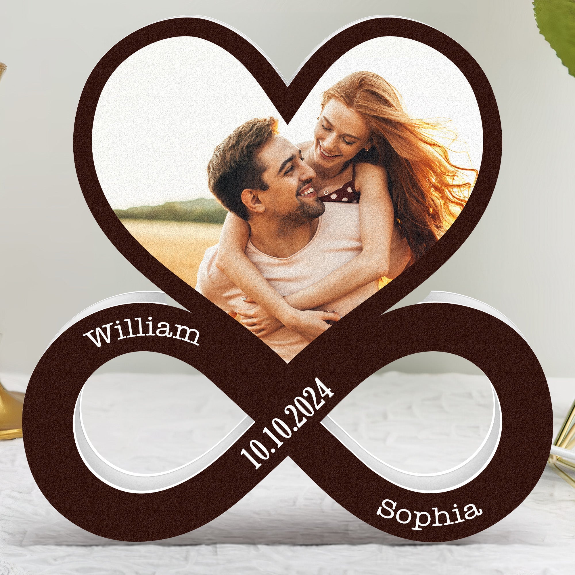 Personalized Photo Light Box - Couple Heart Infinity