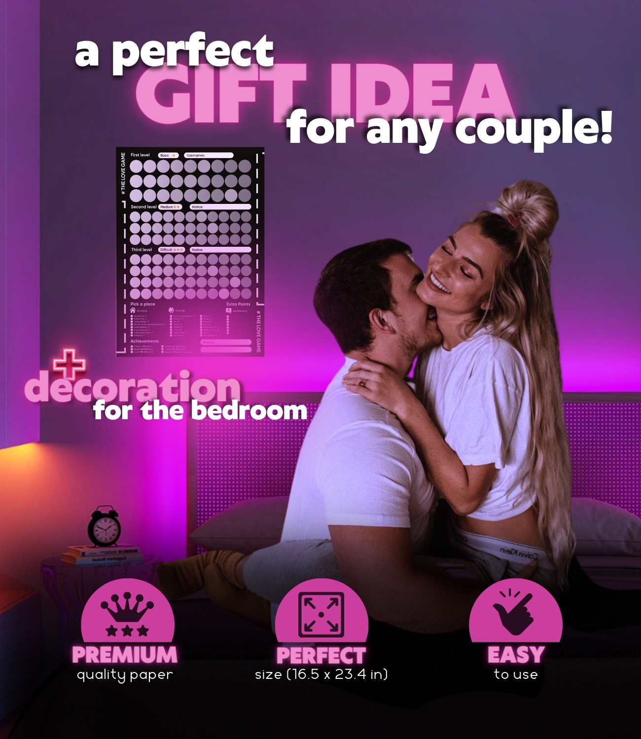 Scratch off Poster with 169 Love Tasks - Date Night Ideas & Conversations