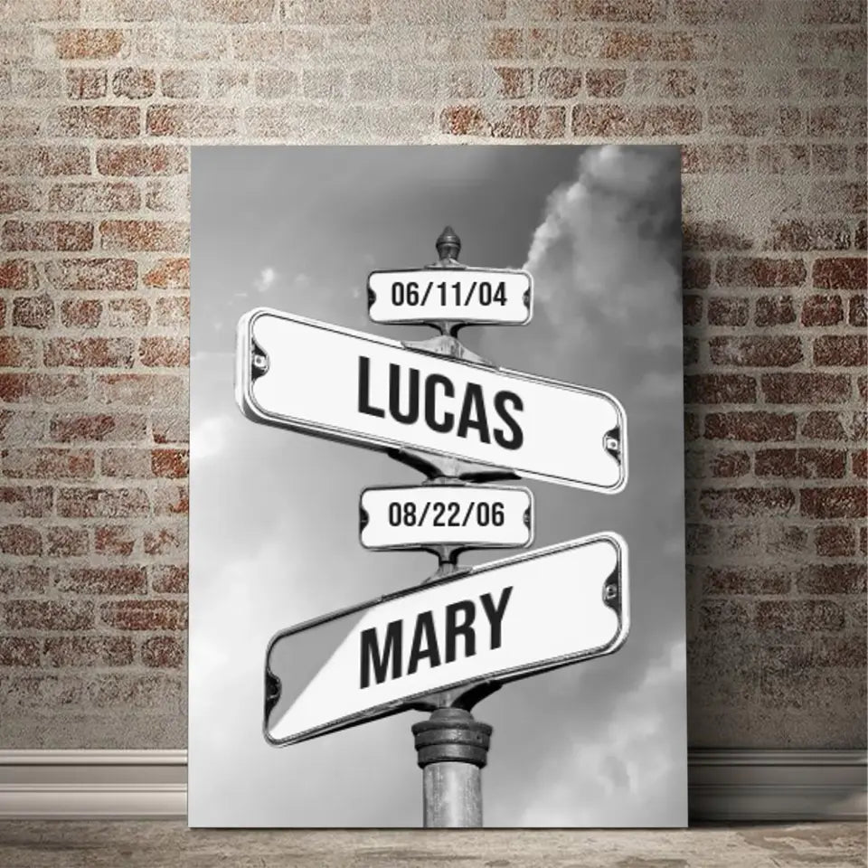 Crossroad Name Canvas – Unique Family Gift