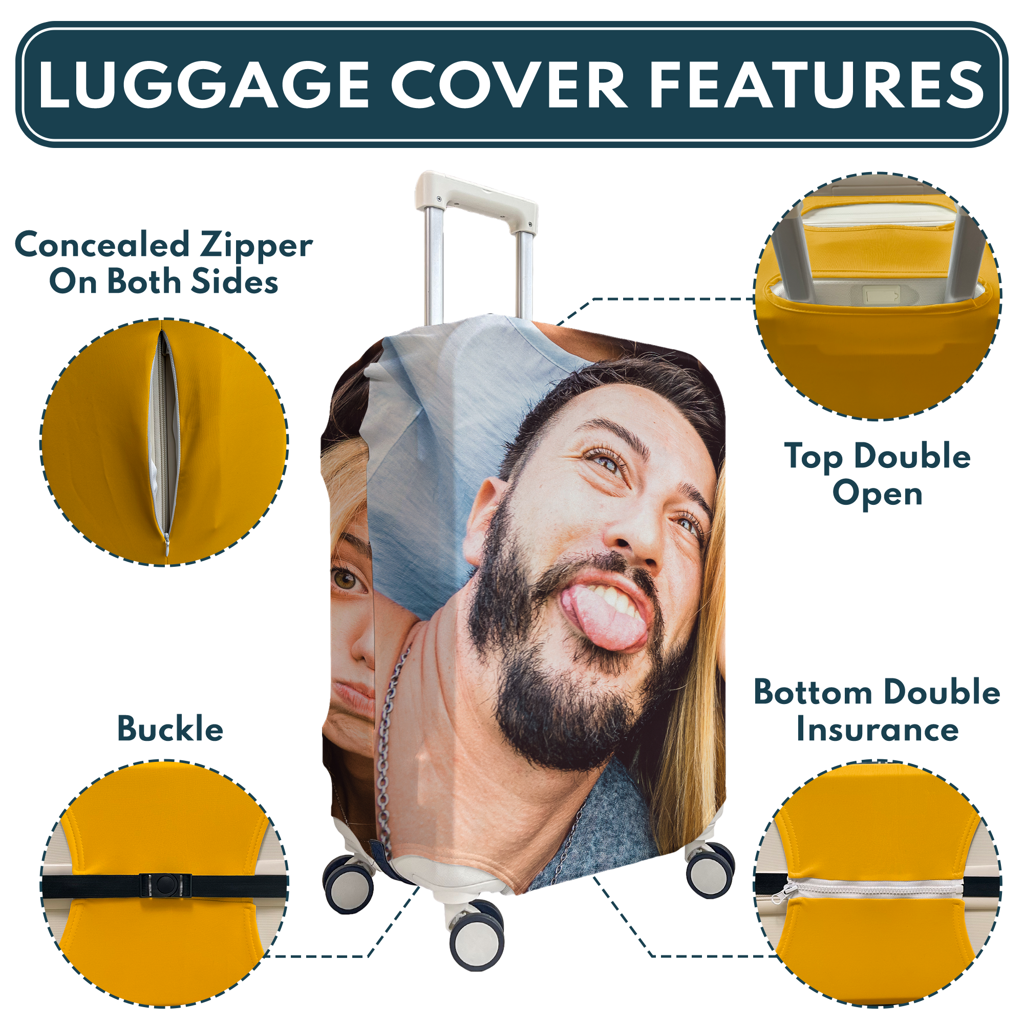 Personalized Photo Luggage Cover