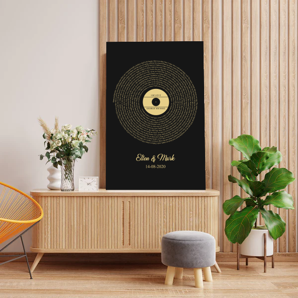 Custom Lyrics Canvas with Names