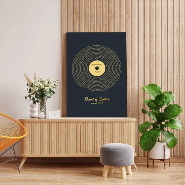 Custom Lyrics Canvas with Names