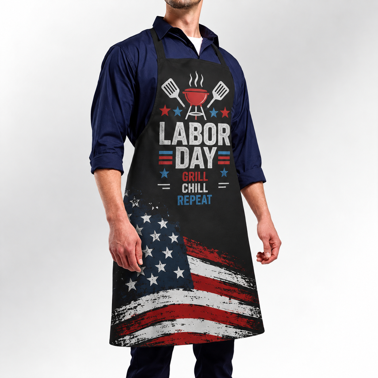 Grill. Chill. Repeat.™ Labor Day BBQ Apron