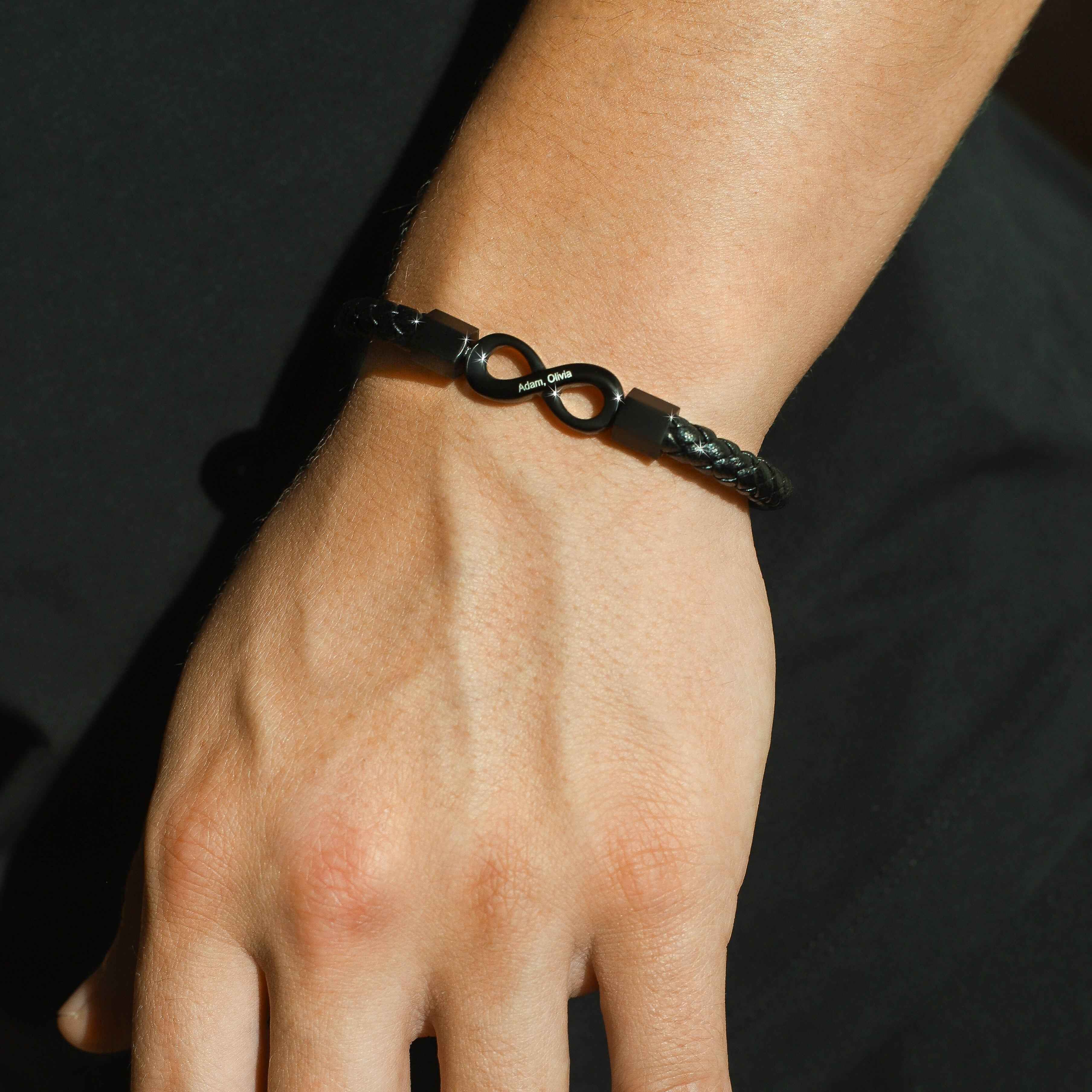 Personalized Infinity Leather Bracelet for Men – CustomLove