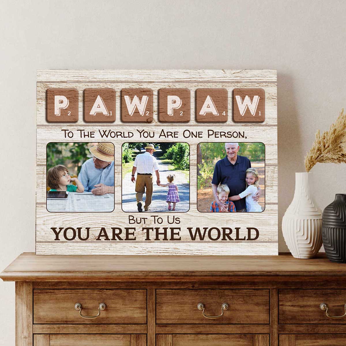 Daddy You Are The World Custom Canvas