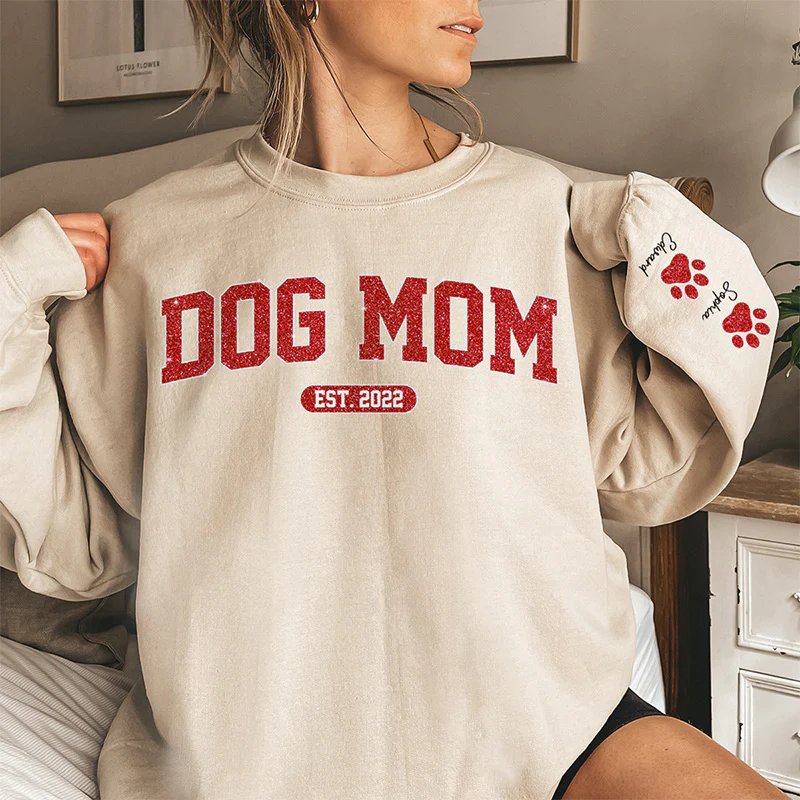 Personalized Unisex Sweatshirt With Design On Sleeve - I'm A Cool Dog/Cat Mama