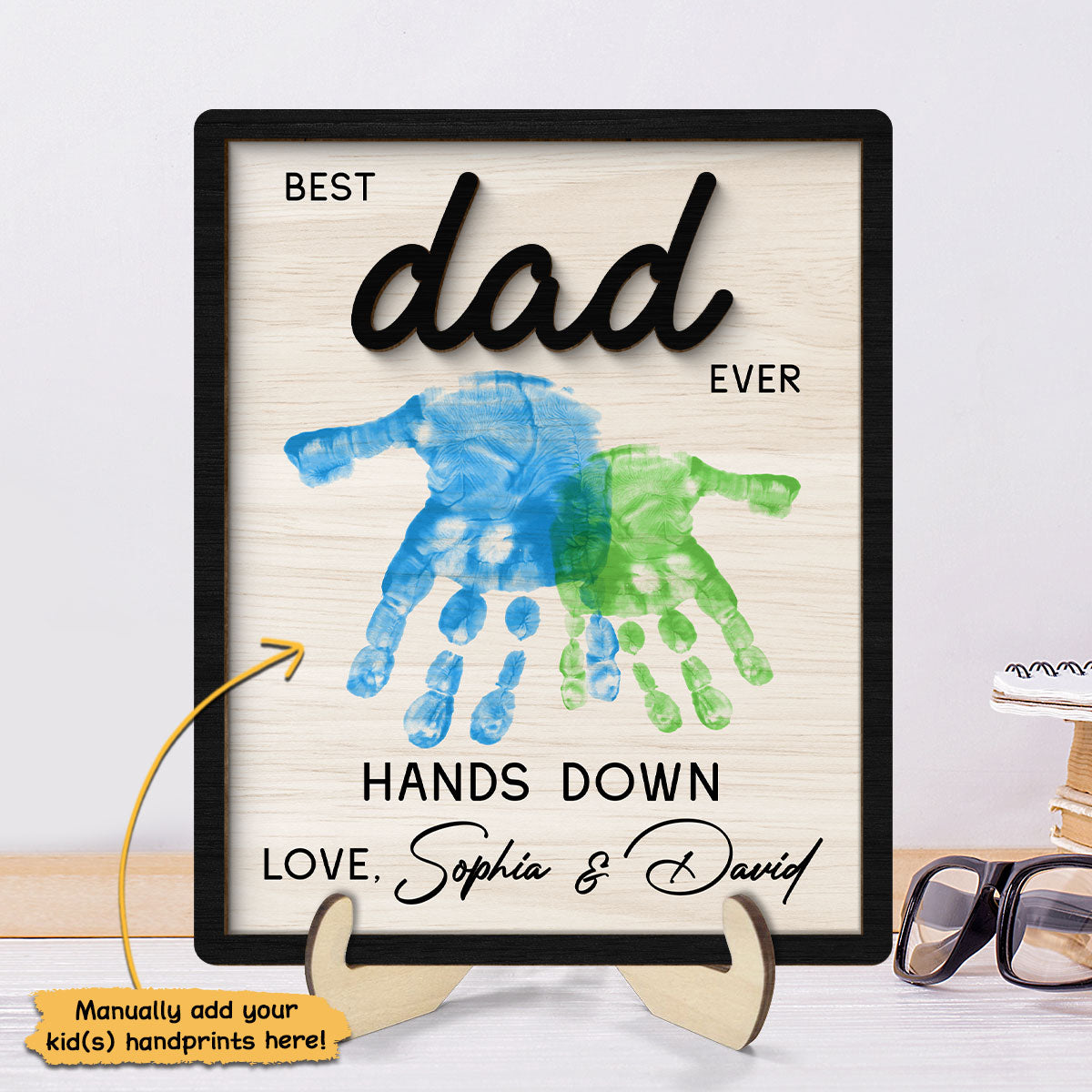 Best Dad Grandpa Ever Hands Down - Personalized Wooden Plaque