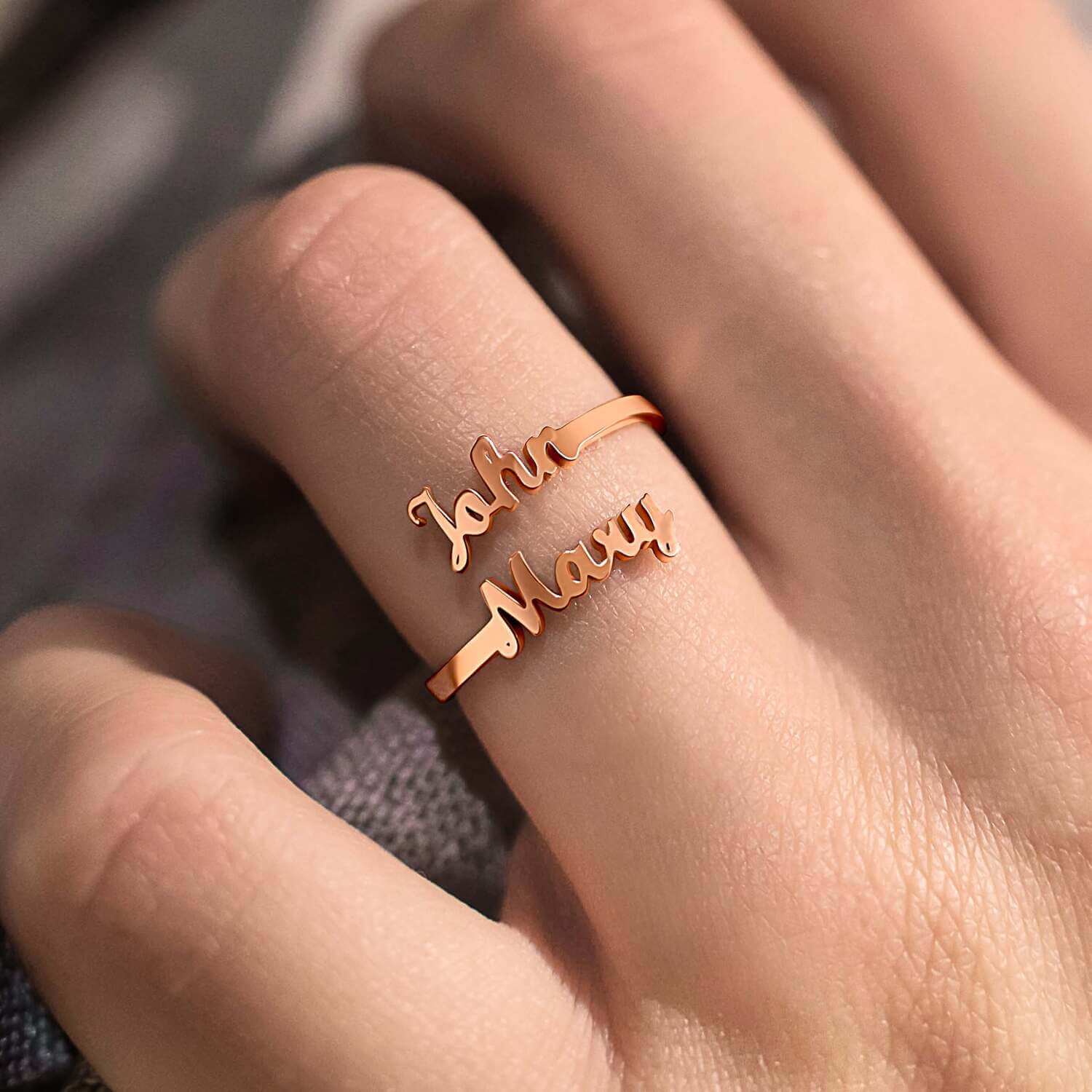 Engraved Couple Name Ring – Unique Personalized Jewelry