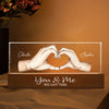 Personalized Acrylic LED Night Light - You Me We Got This Heart Hands