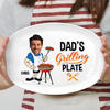 Personalized Daddy’s Grilling Plate with Photo - Custom BBQ Plate Gift for Dad & Grandpa