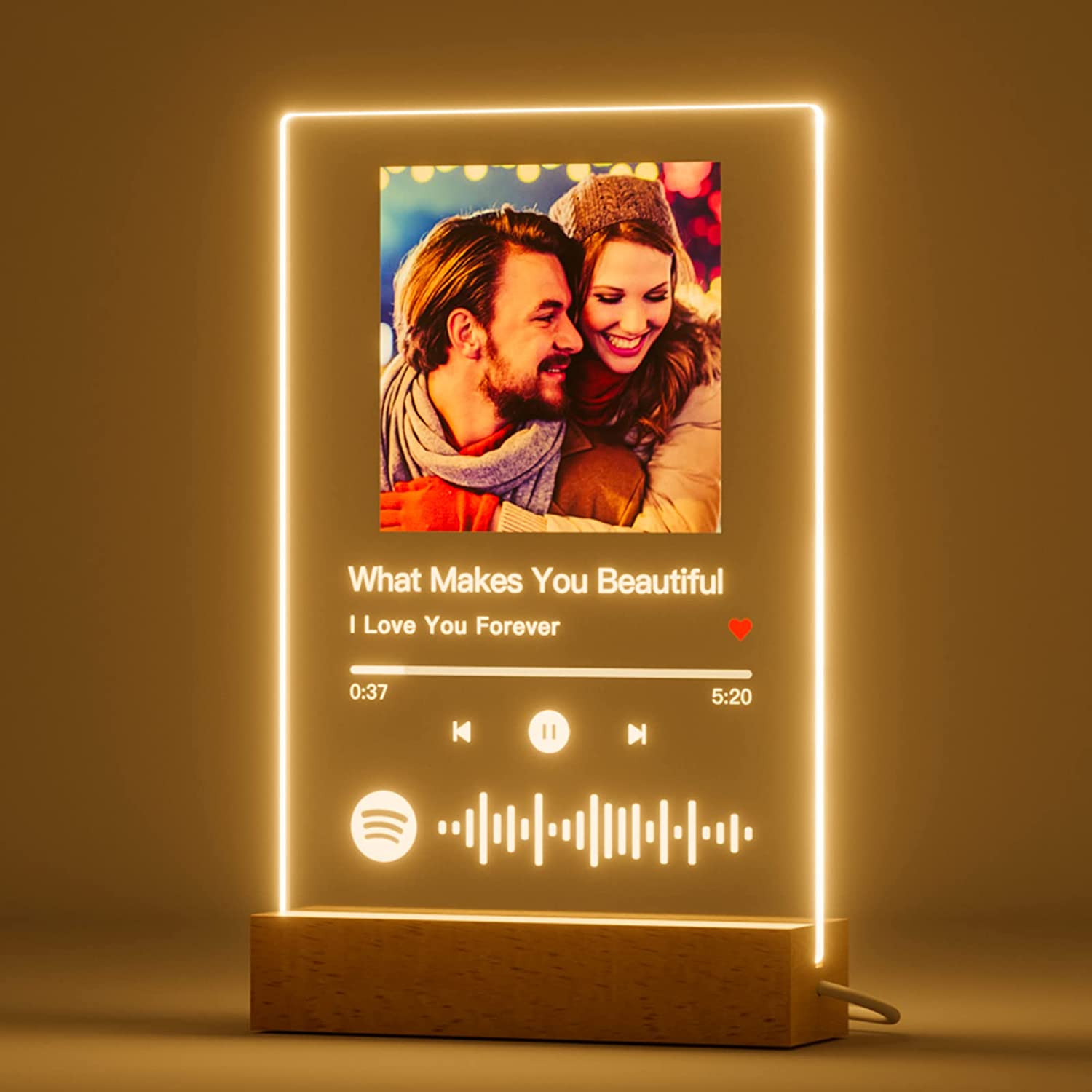 Custom Spotify Photo Music - Plaque Night Light