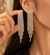 Luxury Rhinestone Tassel Drop Earrings for Women - CustomLove