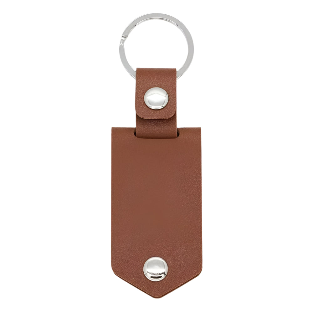 Monogram leather keychain