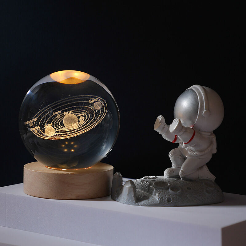 3D Carved Crystal Ball Night Light