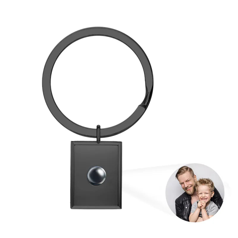 Personalized Photo Projection Keychain for Dad Father's Day Gift