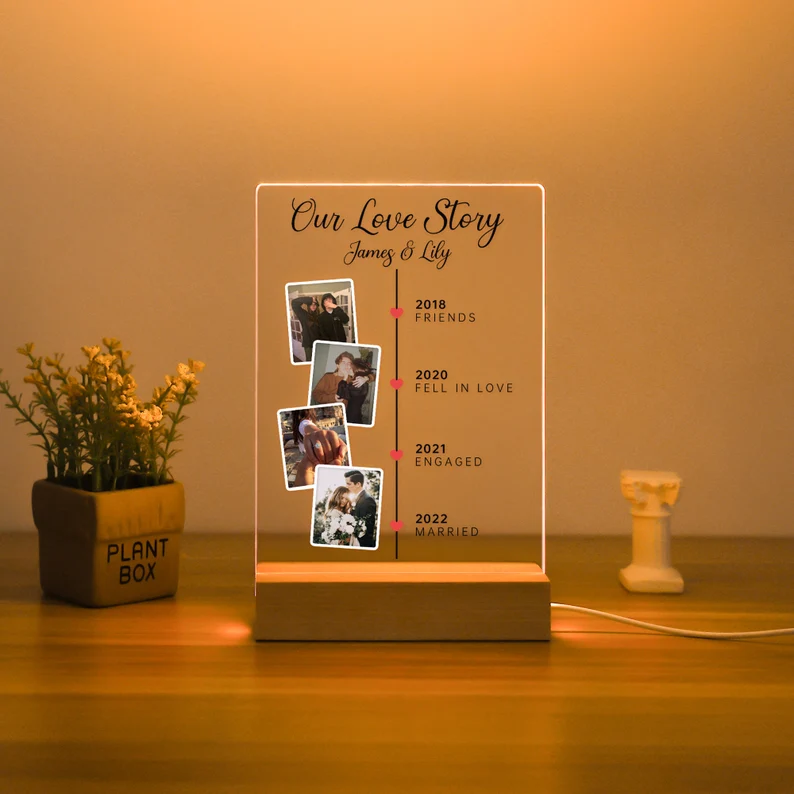 Personalized Acrylic LED Night Light - Your Favorite Moments