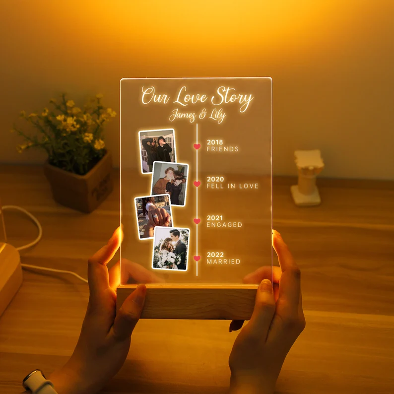 Personalized Acrylic LED Night Light - Your Favorite Moments