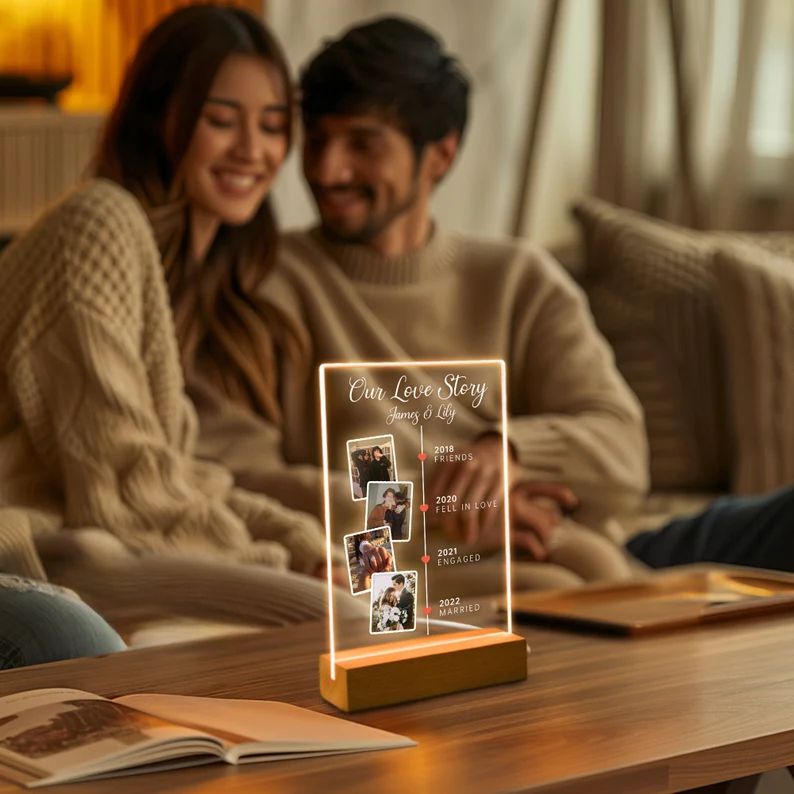 Personalized Acrylic LED Night Light - Your Favorite Moments