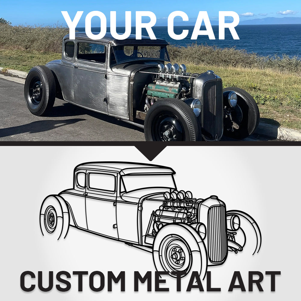 Personalized Car Silhouette Metal Wall Art