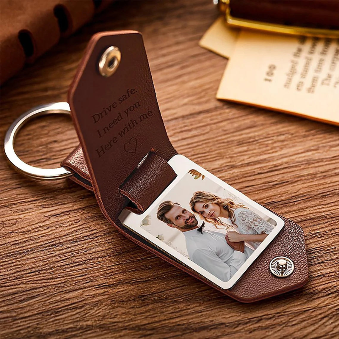 Personalized Leather Keyring – Custom Engraved Keychain