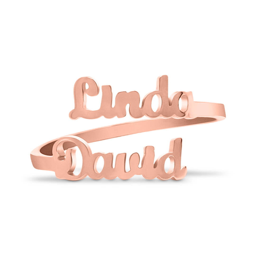 Personalized Double Name Ring