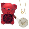 Engraved Heart Necklace - with real Rose Bear Giftbox