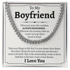 To My Boyfriend Cuban Chain Necklace,Promise Necklace for Him,Anniversary Gift Birthday Gift for Boyfriend,Christmas Gift Forhim
