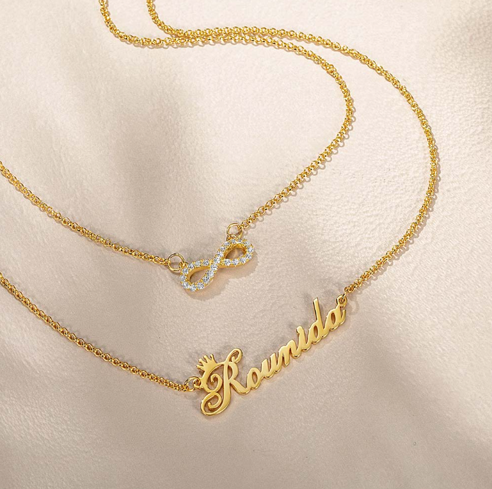 customized golden necklace